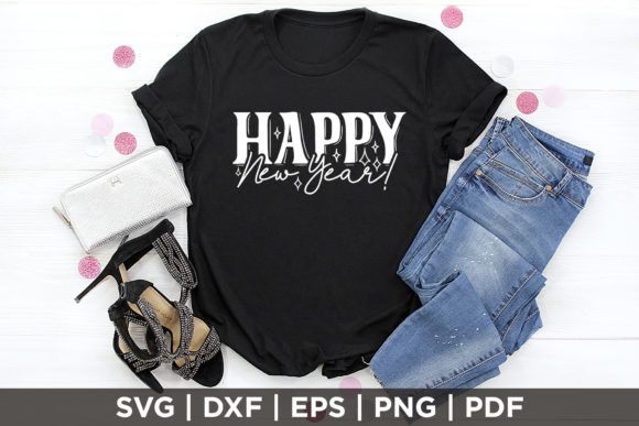 Happy New Year SVG, DXF, PNG, EPS, PDF
