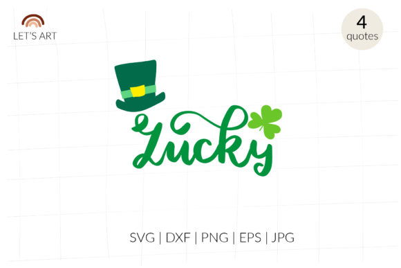 Lucky Quote with Gnome Hat and Clover Graphics