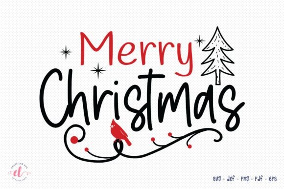 Merry Christmas, Christmas Cardinal SVG