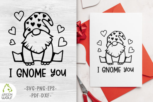 Valentine Gnome SVG Design